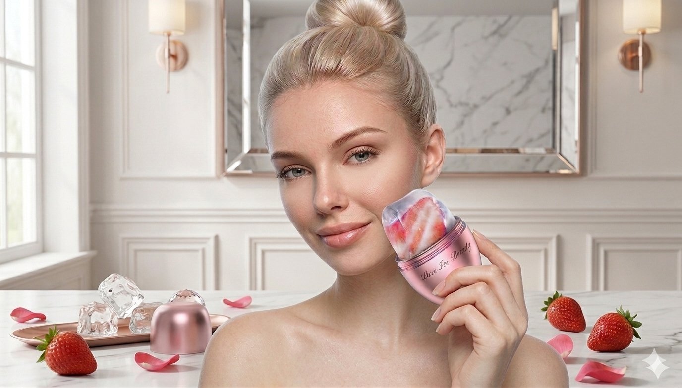 LuxeIce Facial Ice Roller — Contour, Lift & Glow.