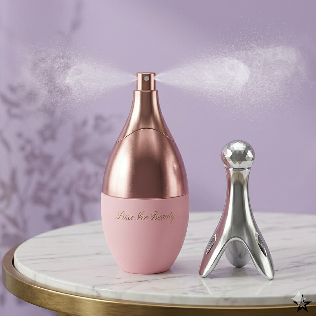 LuxeIce Facial Ice Roller — Contour, Lift & Glow.