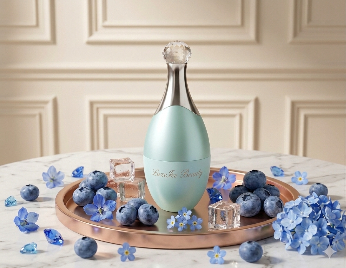 LuxeIce Facial Ice Roller — Contour, Lift & Glow.