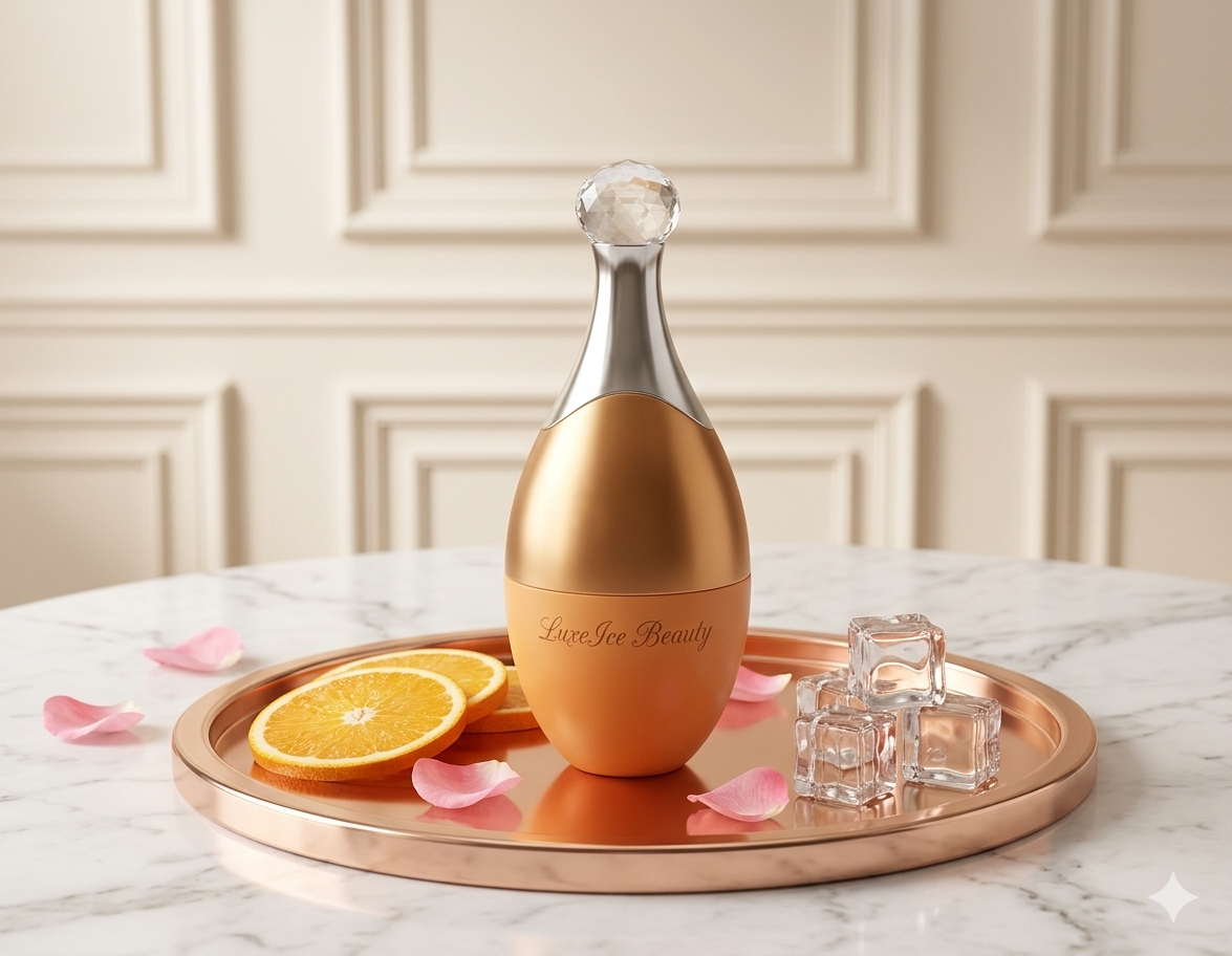 LuxeIce Facial Ice Roller — Contour, Lift & Glow.
