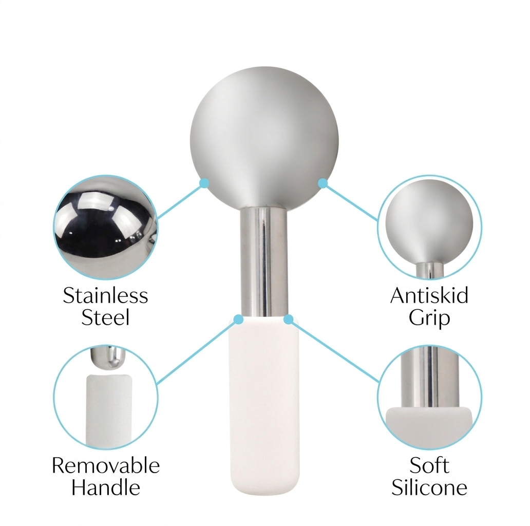 LuxeIce Cryo Wand — Stainless Steel Cooling Massager