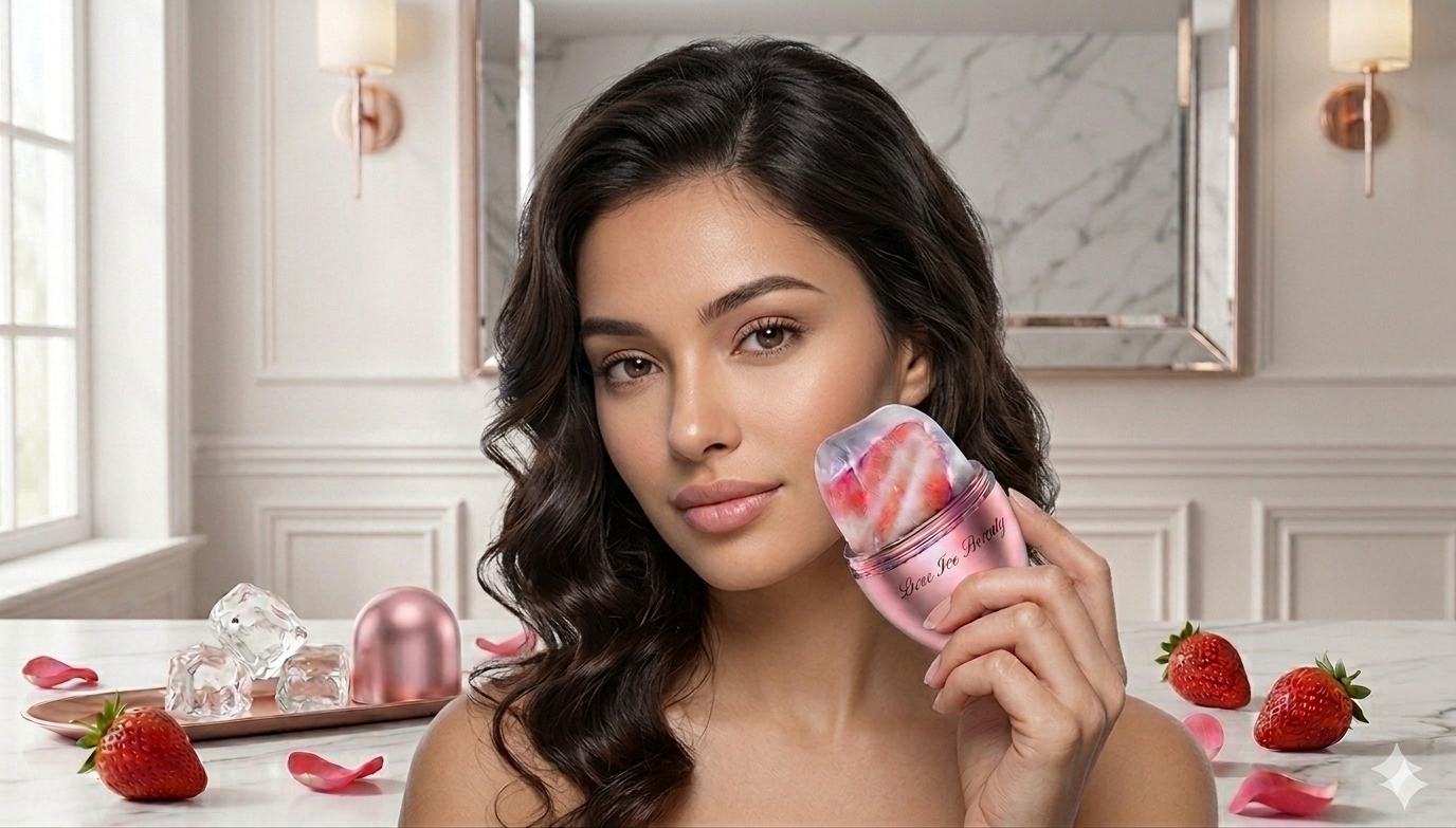 LuxeIce Facial Ice Roller — Contour, Lift & Glow.
