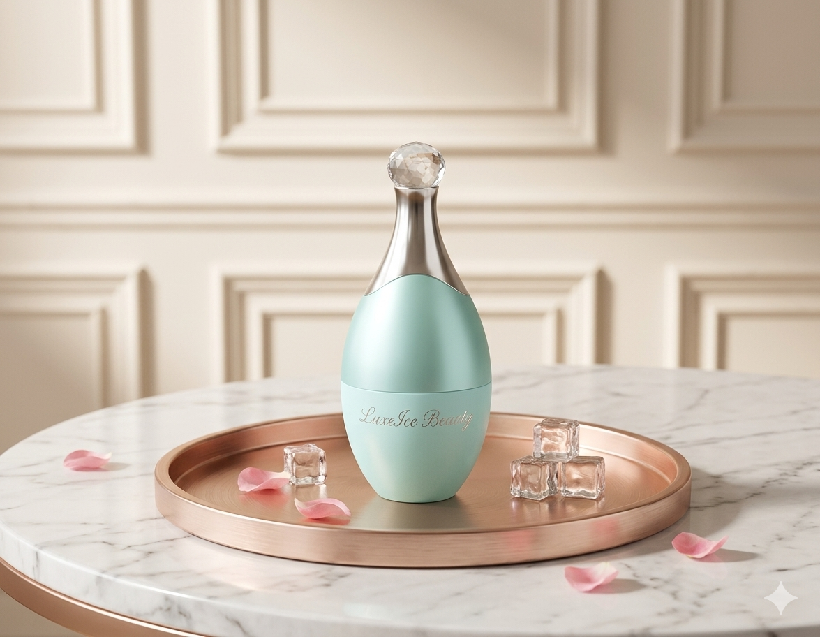 LuxeIce Facial Ice Roller — Contour, Lift & Glow.