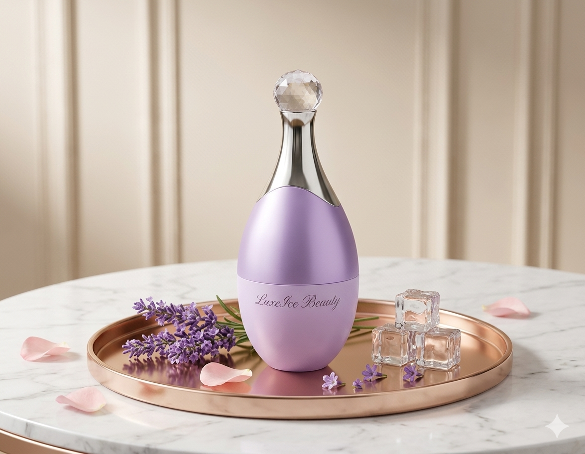 LuxeIce Facial Ice Roller — Contour, Lift & Glow.