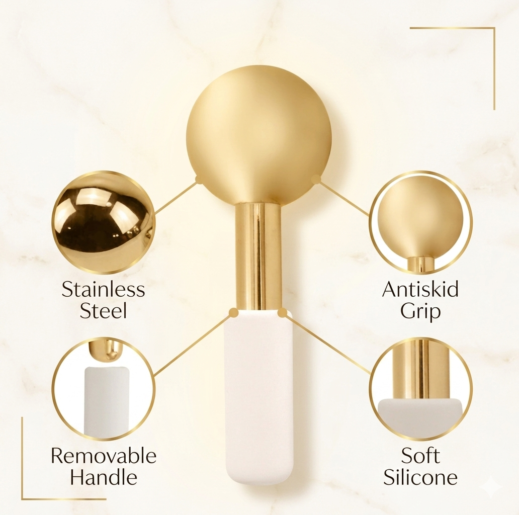 LuxeIce Cryo Wand — Stainless Steel Cooling Massager